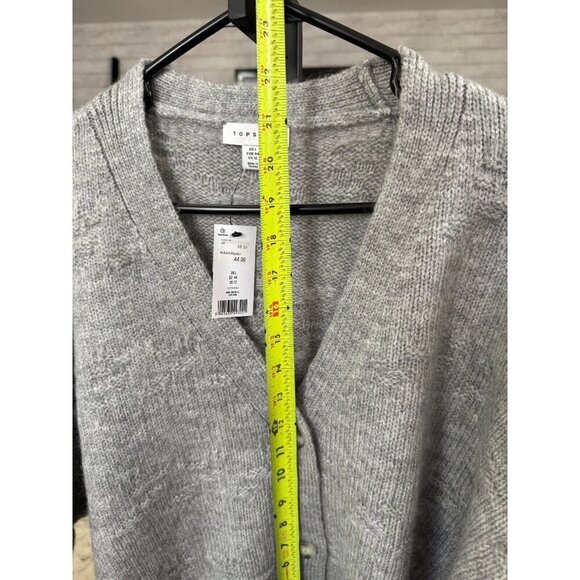 NWT Topshop Knitted Easy Clean Rib Detail Relaxed Cardigan In Gray Women Size 12 - Picture 5 of 8